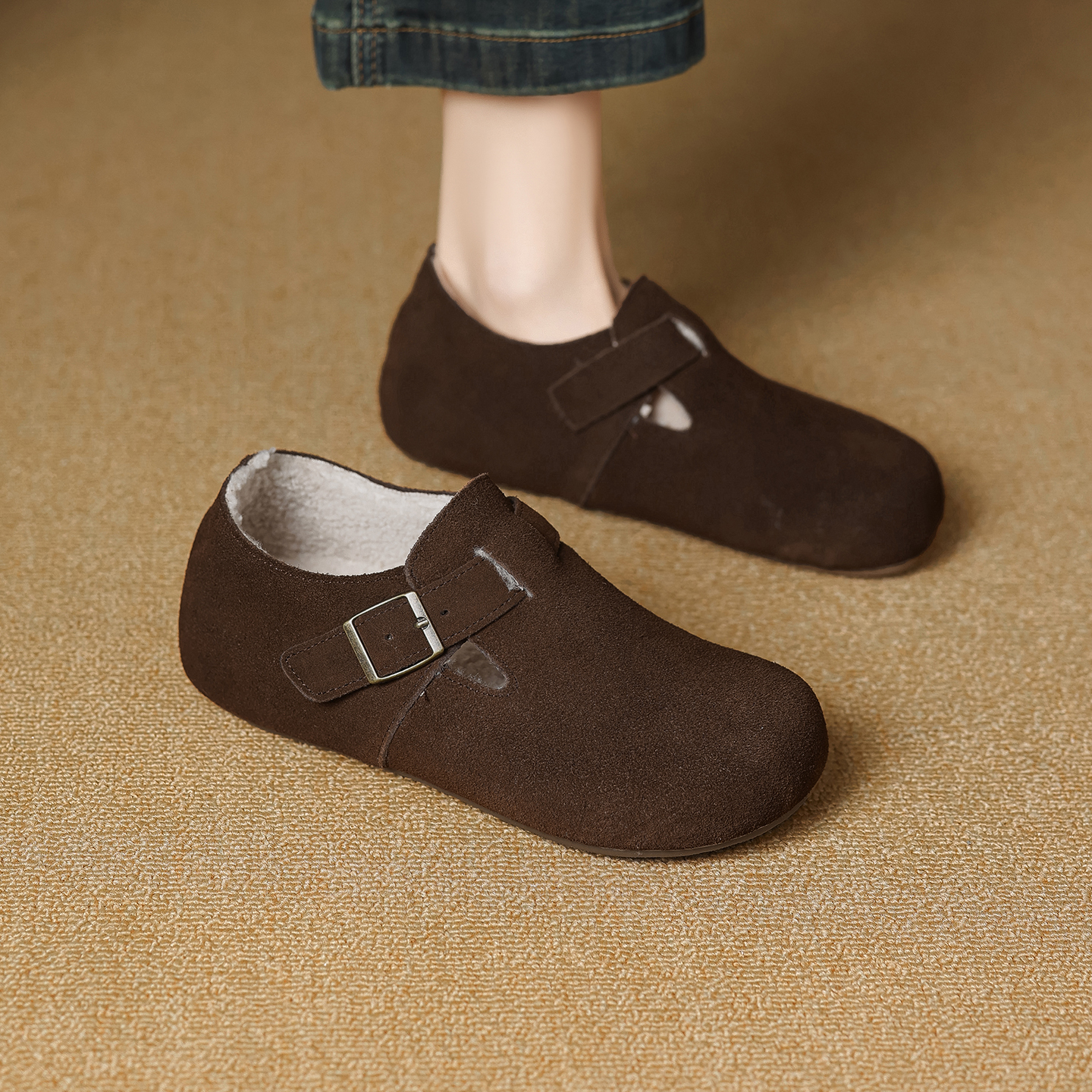 内增高厚底冬季加绒勃肯鞋