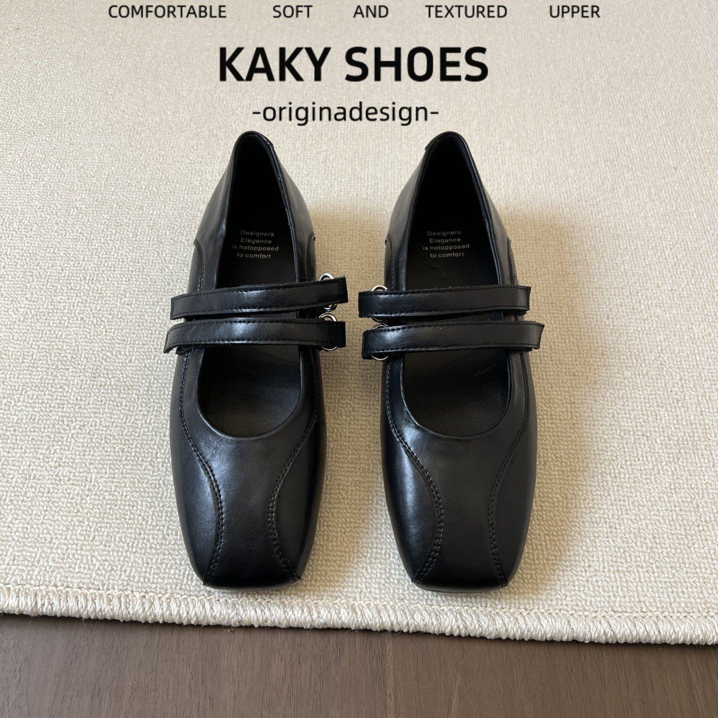 真皮方头玛丽珍鞋女魔术贴平底浅口复古单鞋软底舒适低跟百搭女鞋,女鞋,玛丽珍鞋,淘宝优惠券,粉丝福利购,淘宝优惠卷