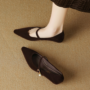 羊皮版！绝美巨好看的鞋子尖头单鞋女鞋2026年新款配裙子晚晚鞋