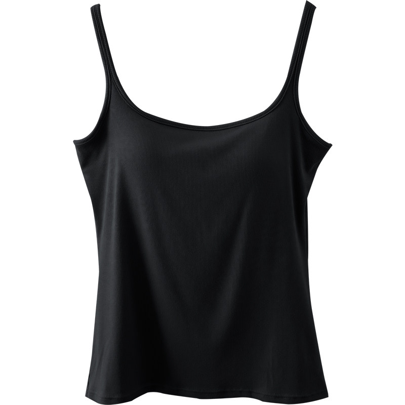 브래지어는 필요하지 않습니다  해변에 작은 서스펜더 벨트가 달린 핫한 소녀 상의 가슴 패드가 있는 컬러풀한 도파민 스레드 조끼