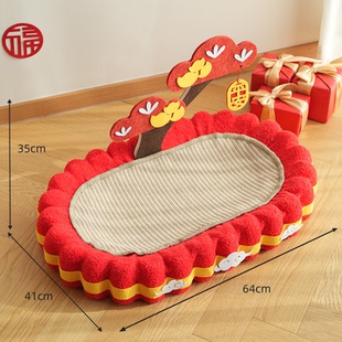 领养之家 喵仙儿摇钱树猫抓板不掉屑耐抓大号椭圆盆聚宝盆猫窝