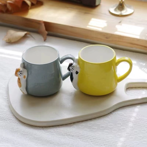 Усыновленный дом/милая кошачья керамическая чашка милая девушка мультфильм Пара чашка молока