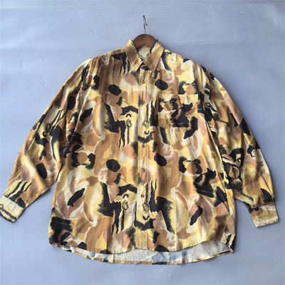 电力纺上衣花色长袖外单百搭宽松