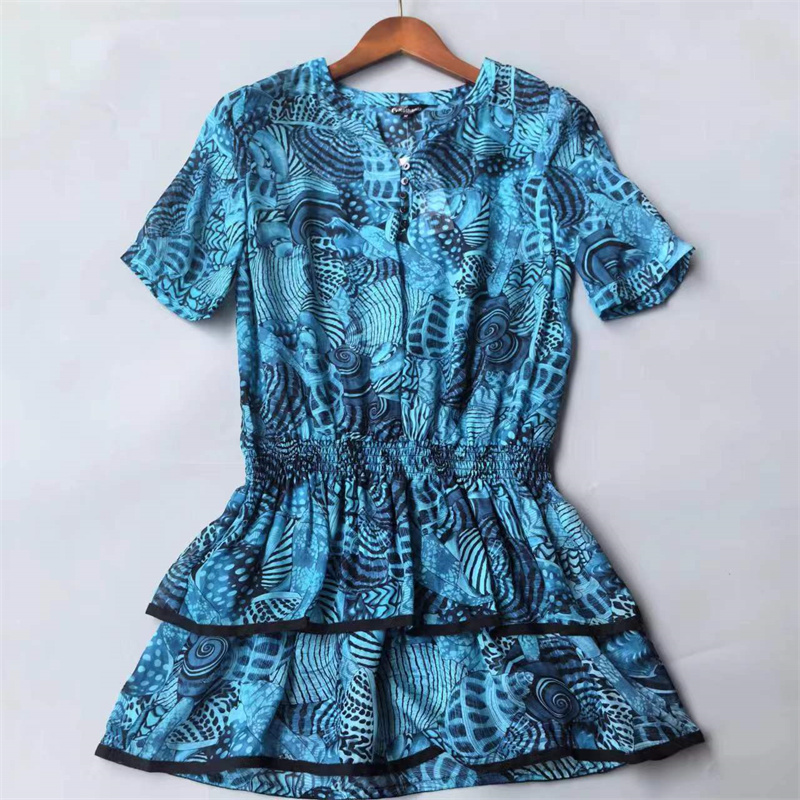 气质柔软中长裙专柜好货乔其花色