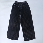 100%真丝丝绒阔腿裤 金丝款 柔软黑色 女桑蚕丝高奢百搭显瘦直筒新