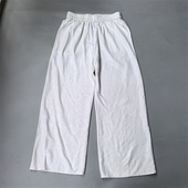 新品 100%真丝绢纺提花多色直筒女休闲全松紧百搭宽松桑蚕丝裤 子