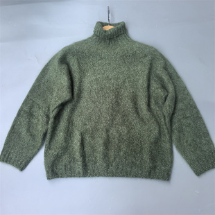 年底清仓 高端花纱95%羊毛+5%羊绒加厚毛衣拉毛工艺云雾针织衫冬