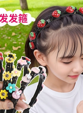 发箍头箍网红儿童可爱不伤发懒人造型头饰小女孩编发固定神器发饰