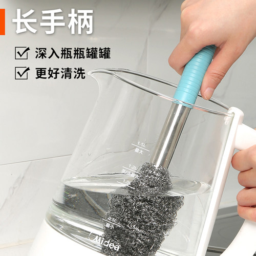 带柄钢丝球刷子长杆洗锅不生锈