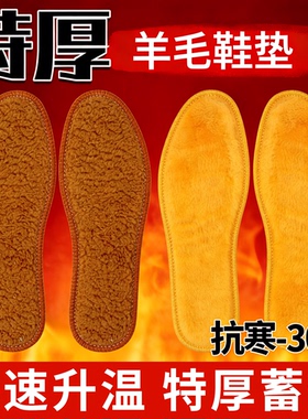 防寒保暖黄金绒加厚加绒鞋垫冬季保暖防臭透气运动舒适鞋垫男女款