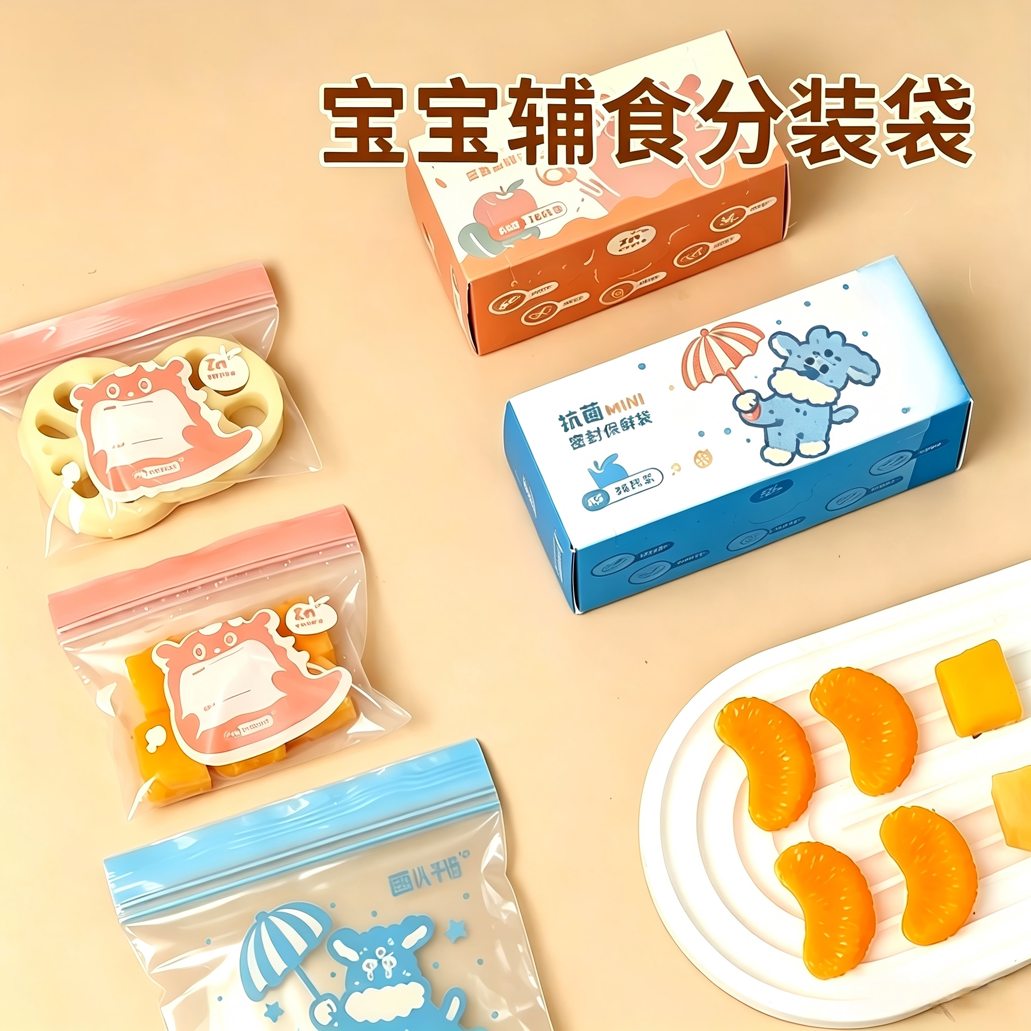 肉丝冷冻家用保鲜袋辅食分装袋冰箱速冻收纳迷你密封袋