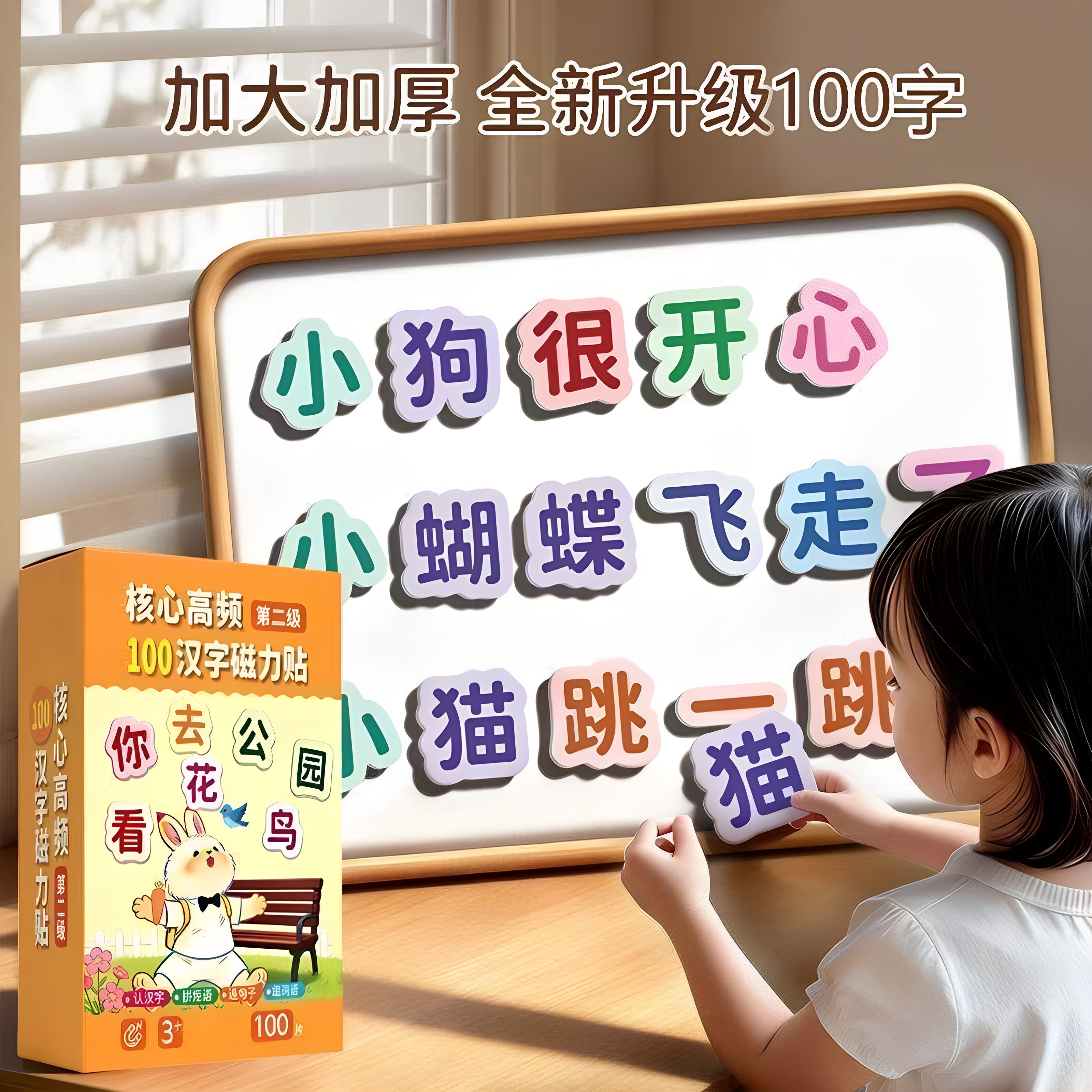 儿童磁力贴识字卡片3-6岁益智图片