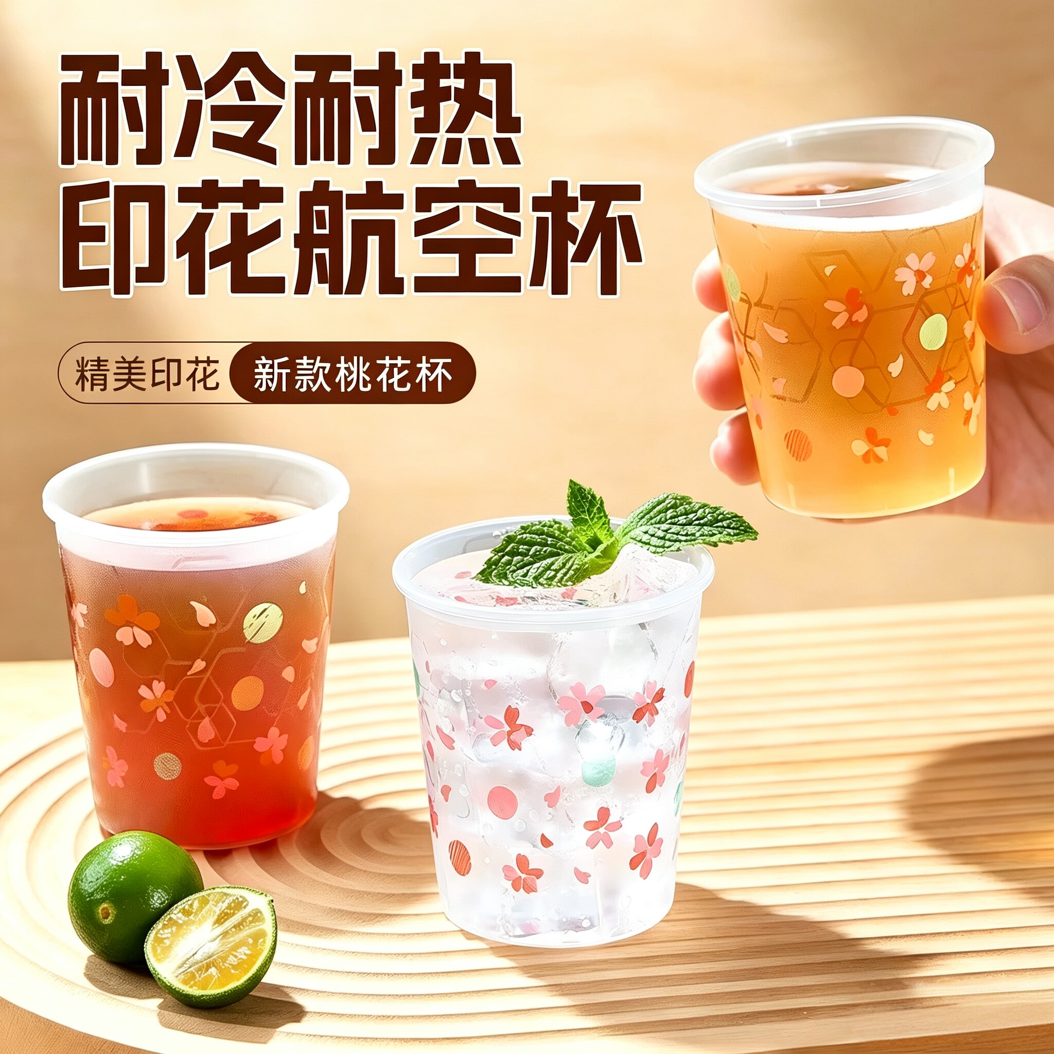 一次性磨砂加厚耐高温航空杯