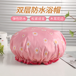 双层浴帽女防水洗澡家用厨房防油烟头套女童干发膜专用沐浴帽新款