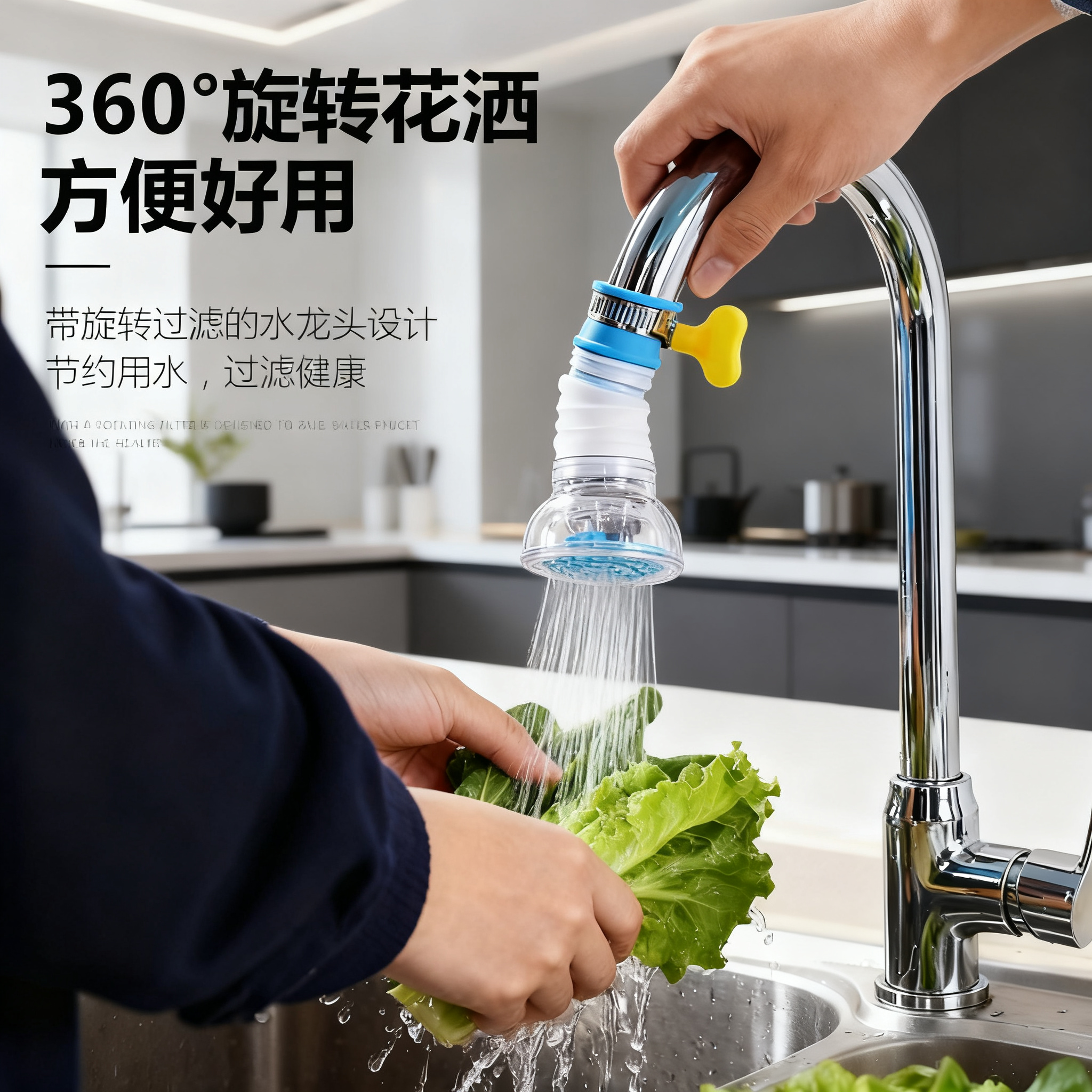 厨房通用防溅水龙头配件过滤器延伸器可旋转伸缩自来水家用滤水器
