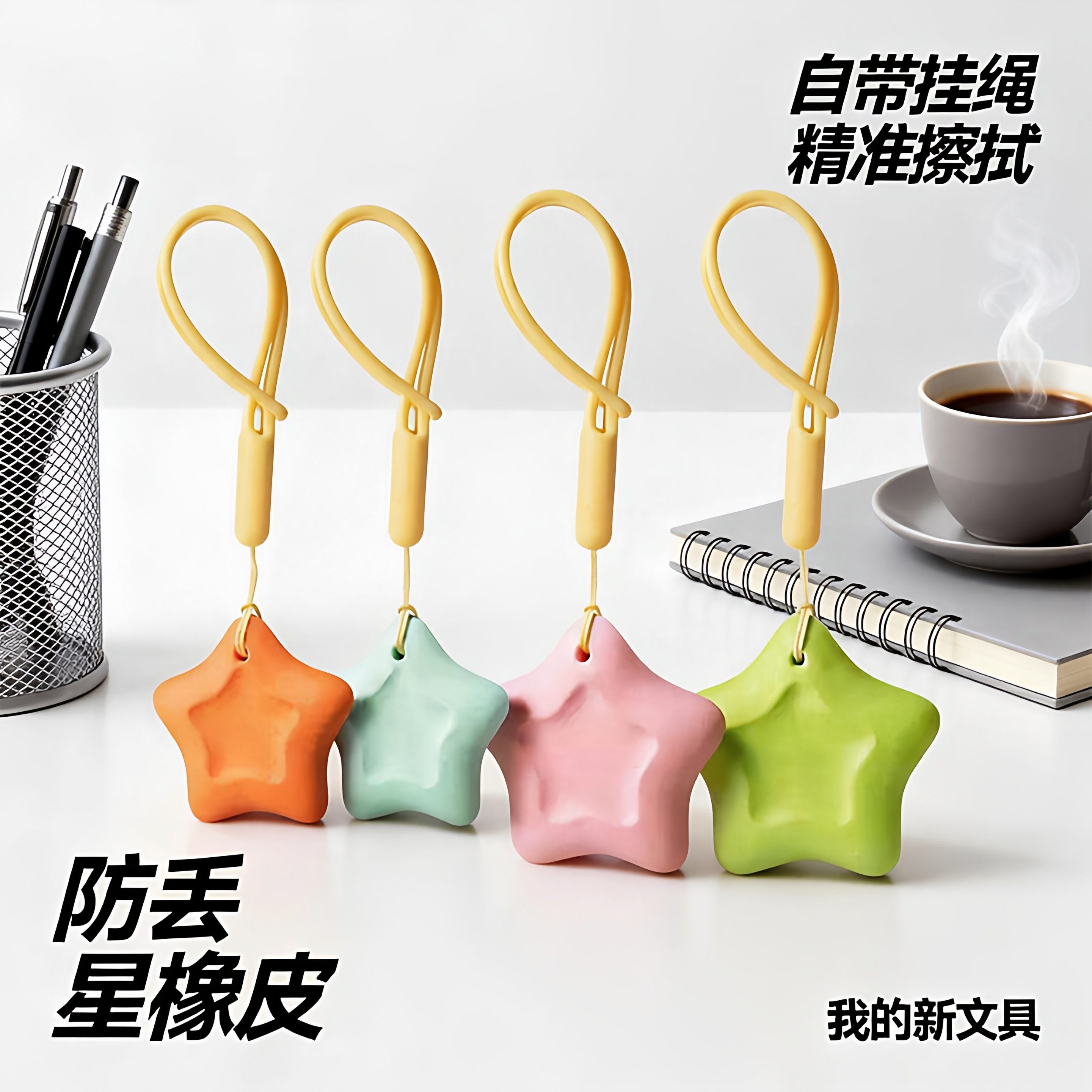 创意防丢星橡皮橡皮擦无屑超干净一年级学习用品多巴胺高颜值像皮