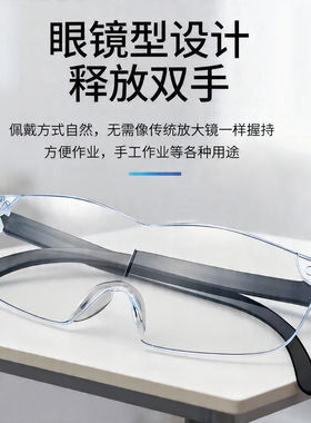 放大镜高清老人用放大倍看手机看书阅读高倍头戴式眼镜扩大镜