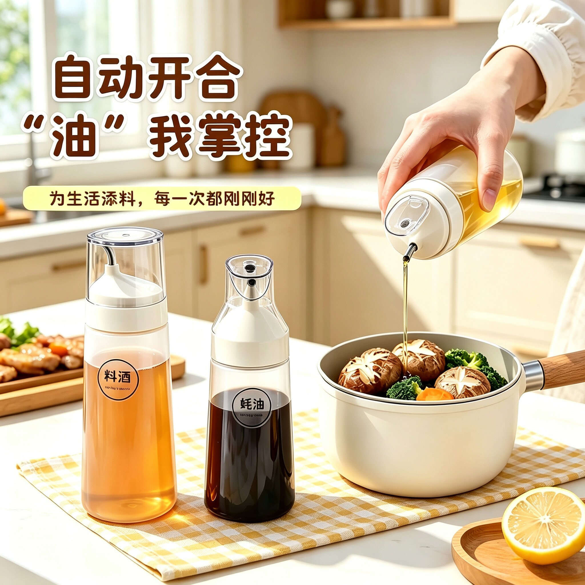 厨房挤压防漏不挂油调味油壶