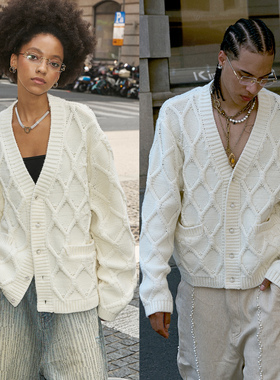 STEEPC 珍珠滩*羊毛混纺慵懒宽松针织开衫毛衣外套