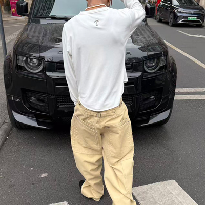 STEEPC宽松直筒卡其色男裤