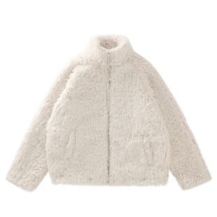 新款 LAMC 仿貂毛貂绒仿皮草外套环保毛毛立领大衣保暖 清仓