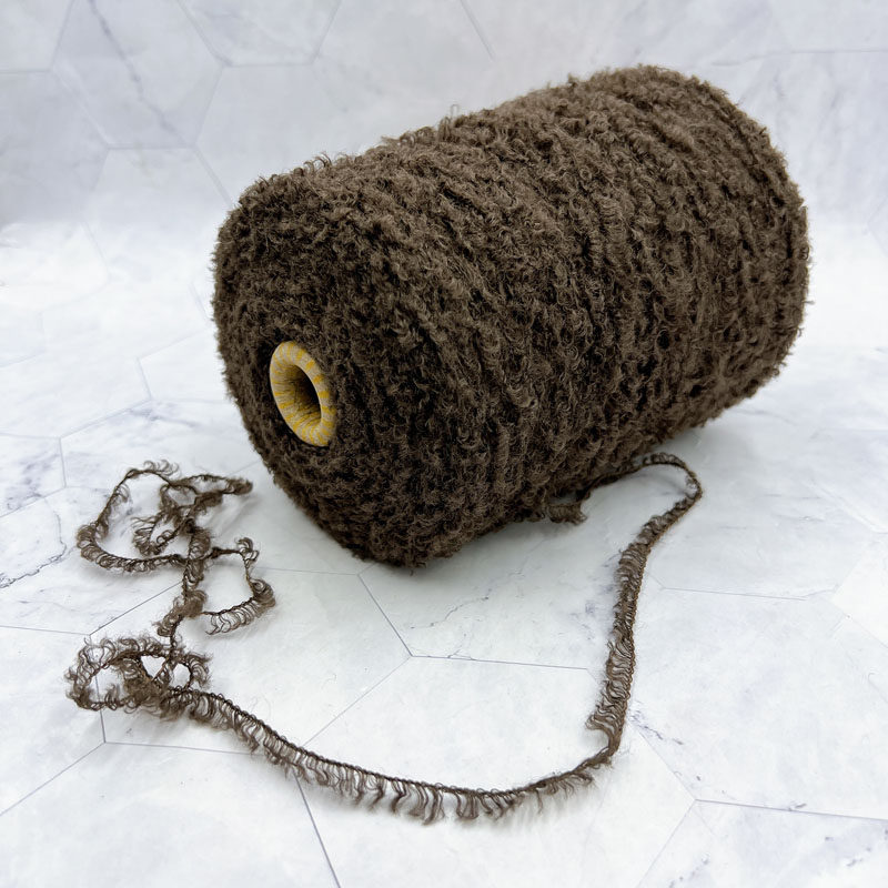 500克标价 咖棕色短睫毛纱卷毛纱 柔软不扎秋冬服饰手工DIY编织线