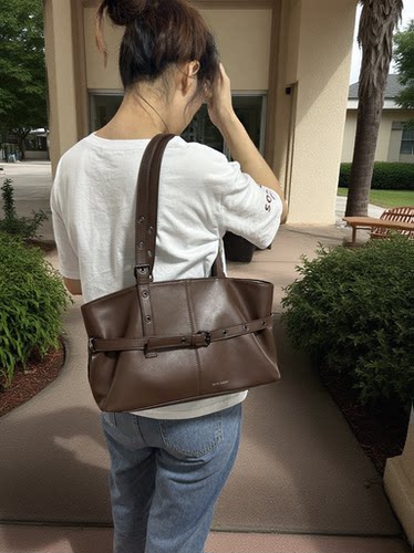 韩国小众设计师品牌24新款休闲百搭通勤托特包手提包腰带包单肩包