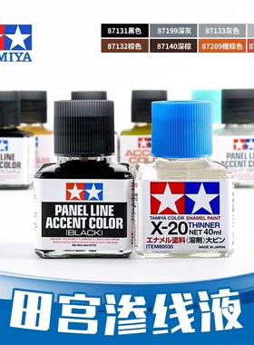 田宫 渗线液 87131 高达模型旧化渍洗液 灰色黑色棕色 渗线笔工具