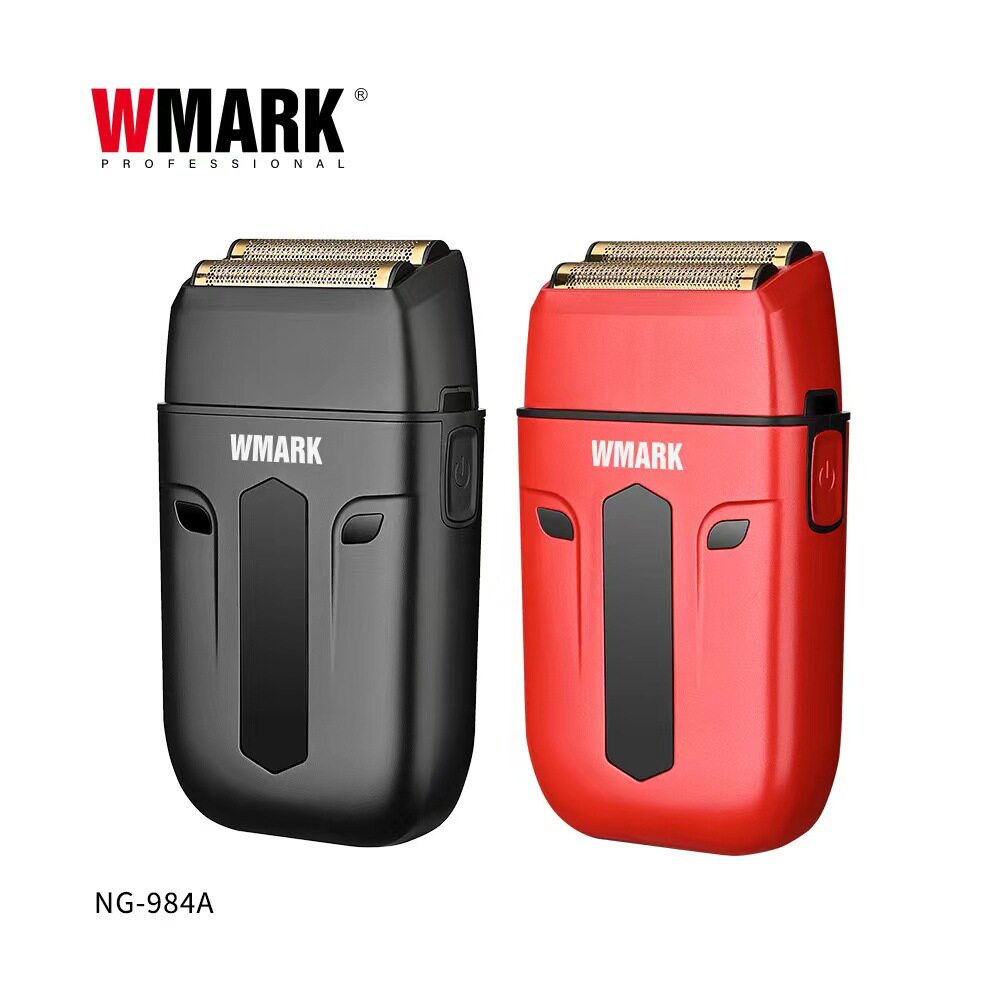 WMARK新款NG-984 不锈钢蚀刻镀钛两刀网刀片剃须刀电动男士刮胡刀