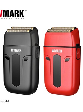 WMARK新款NG-984 不锈钢蚀刻镀钛两刀网刀片剃须刀电动男士刮胡刀