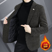 修身 男士 西服上衣外套 金貂绒妮子加棉加厚保暖小西装 2024年秋冬款