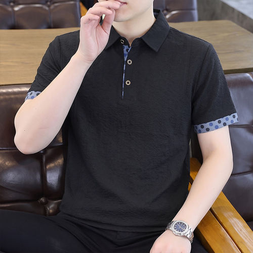 2026夏季男士POLO衫短袖T恤夏季时尚薄款立体剪裁翻领半袖T恤男