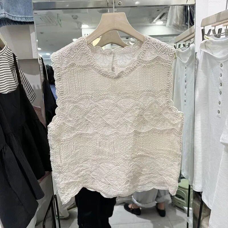 欧货2026春季新款时尚百搭圆领无袖背心女重工时尚叠穿打底衫上衣