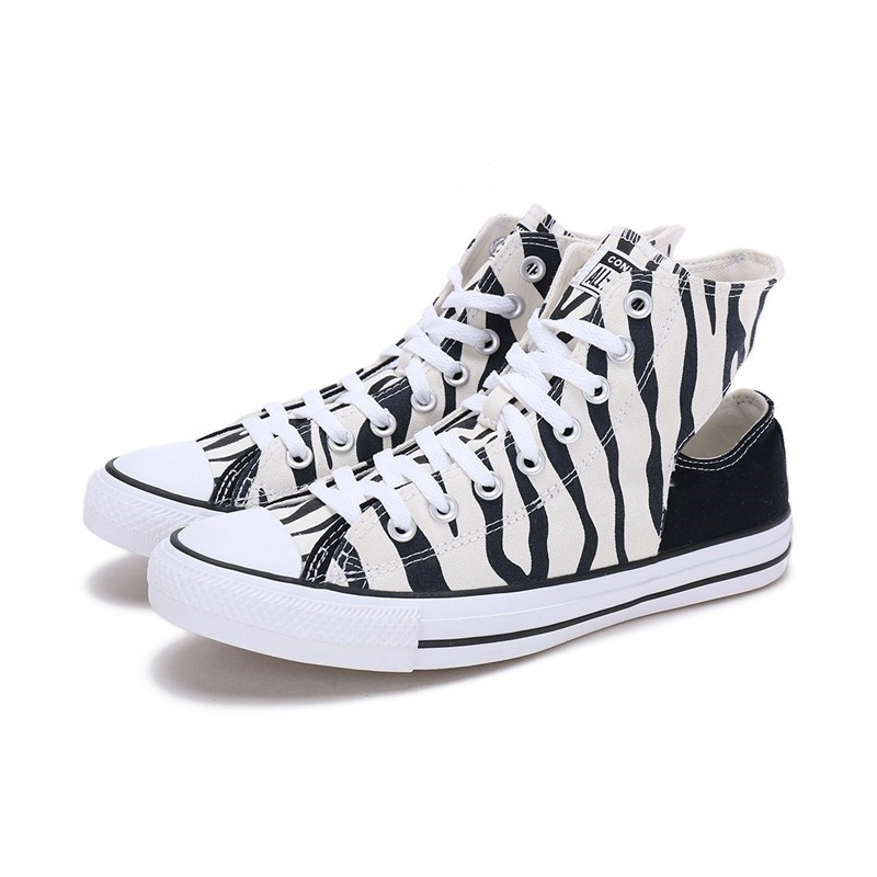 Converse匡威镂空透气黑白斑马拼接高帮帆布鞋男女167718c,运动鞋new,板鞋,淘宝优惠券,粉丝福利购,淘宝优惠卷