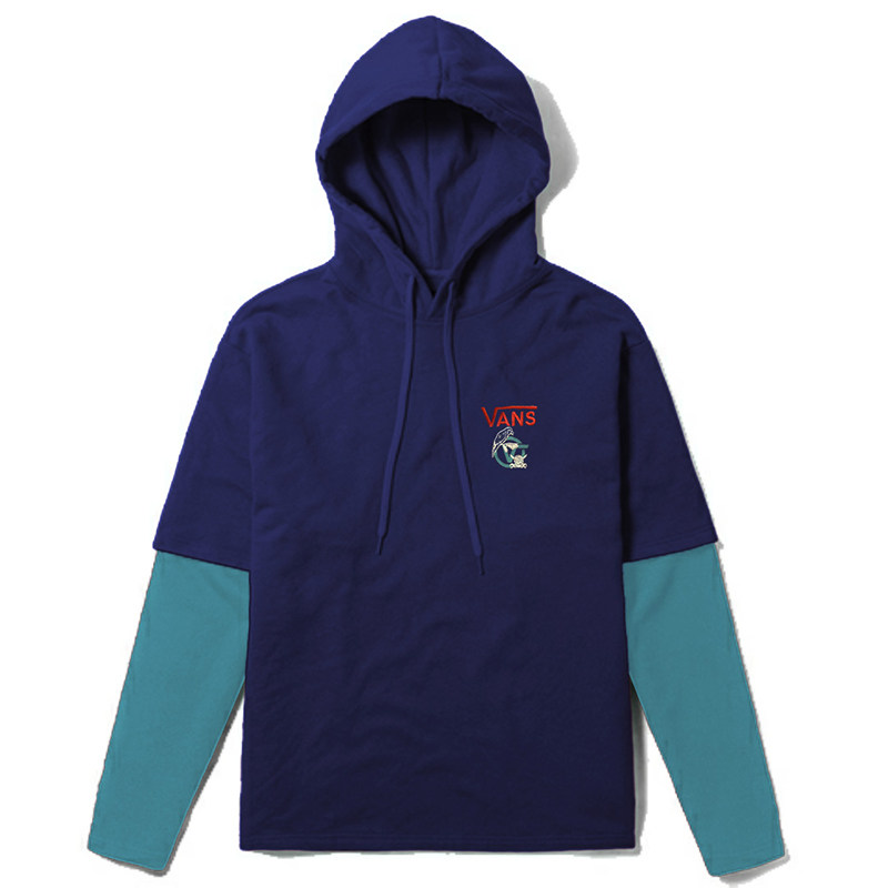 酷动城 VANS范斯男女春秋撞色休闲毛圈套头卫衣 VN0A5F3PLKZ