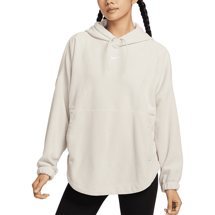 Nike耐克秋冬新款女士毛绒连帽简约运动卫衣FV8077-104