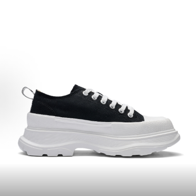 【正品】女款复古厚底帆布防滑耐磨低帮休闲鞋 K0E25CC1