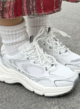 【微瑕】男女休闲百搭网面透气厚底低帮跑步鞋 K0EW5MC14CJ-012