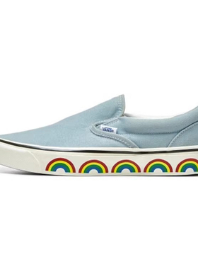 VANS范斯Slip-on安纳海姆彩虹印花一脚蹬情侣休闲鞋VN0A7Q58LTB
