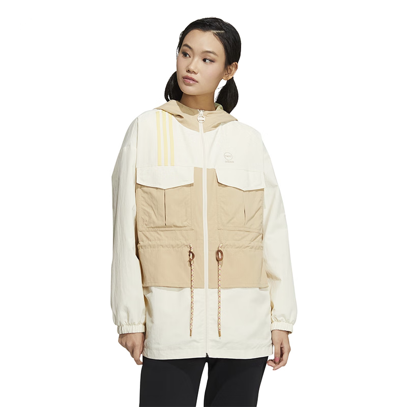 Adidas 阿迪达斯neo女防风服秋季新款运动休闲夹克外套HM2021