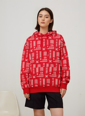 【正品】VANS万斯樱桃草莓骷髅头印花女子连帽运动卫衣 VN0A4UTV