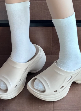 【正品】女子甜甜圈鱼嘴厚底凉拖防滑防臭拖鞋K0F25LT09CJ-602