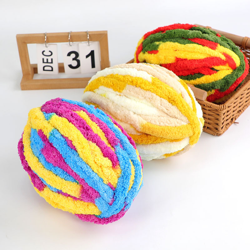 猫尾巴线粗冰条香肠纱毛线手指钩包坐垫毯子diy猫窝大树装饰毛衣