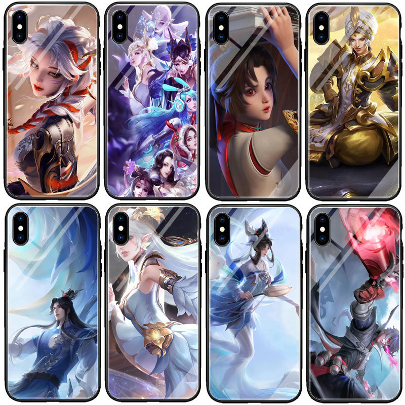 王者荣耀嫦娥后羿适用华为nova3苹果x小米8vivoy97oppo玻璃手机壳