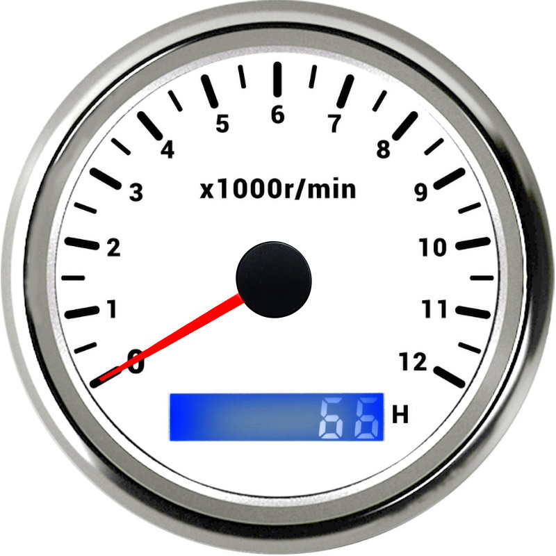 85MM 오토바이 타코미터 0-12000 RPM 12V|24V 범용 방수 및 방진 조절 가능한 속도 비율 타코미터