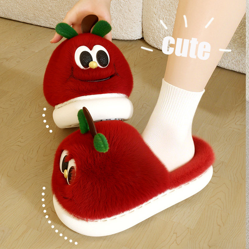 小苹果可爱卡通棉拖鞋