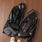 淘么淘 冷翠油蜡皮绵羊皮真皮翻领皮衣夹克外套女 奢感藏品限定
