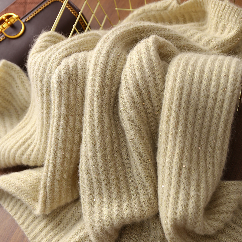 淘么淘 浮光璀璨！山羊绒+绵羊毛亮丝亮片加厚保暖毛衣针织衫女