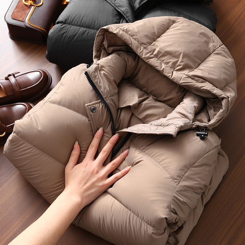 淘么淘 男女同款！品质90白鹅绒蓬松三防宽松连帽羽绒服女冬新款