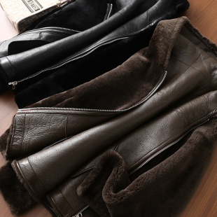 闪发 少量现货 澳大利亚进口皮毛一体拉链连帽皮草外套 特